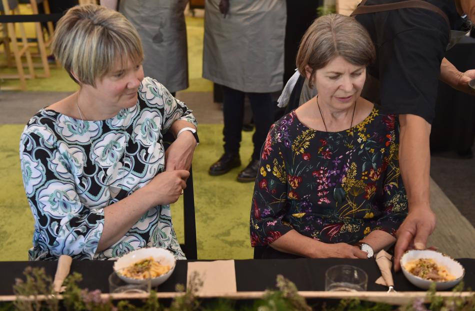 Megan Gibbons (left) and Caroline Terpstra, both of Dunedin are served Lamb Ragu Pappardelle