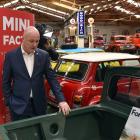 National Party leader Christopher Luxon casts an eye over a Mini pick-up at Bill Richardson...