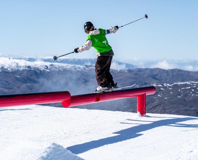 Queenstown skier Madeleine Disbrowe competes in the freeski slopestyle during the Winter Games at...