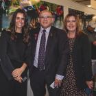 Courtney Dempster of Invercargill (left) with Invercargill Harness Racing Club president Craig...