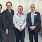 Mosgiel-Taieri Community Board members in 2023 (from left) Brian Peat, Kathryn Anderson, Cherry...