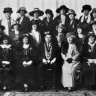 Delegates to the conference of the National Council of Women, held in Dunedin, pose with the city...