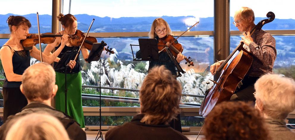 The NZ String Quartet playing at Orokonui. Photo: Linda Robertson