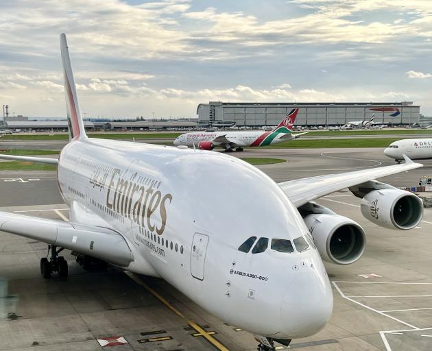 The plane home at Heathrow Airport on day 8.