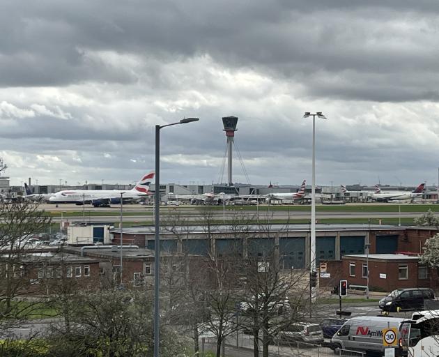 Watching and wishing ... Planes taking off at Heathrow.
