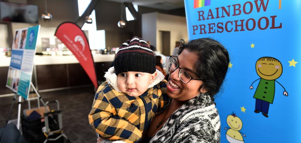 Dunedin mother Sheryl MacKenzie with her 11-month-old son Ethan attend the PostnatalME expo at...