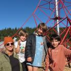 Rachel, Weston, 5, and Austin Peden, 7, with Maru Dawson, 7, all of Luggate. PHOTOS: RUBY SHAW