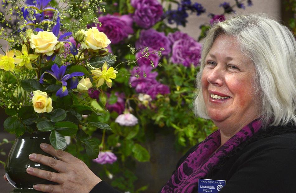 In November 2012, the Otago Rose Society’s then-president Maureen Viggo with a bunch of her ...