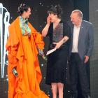 Tegan Rose Vickery (centre), of the Otago Polytechnic School of Fashion in Dunedin, received the...