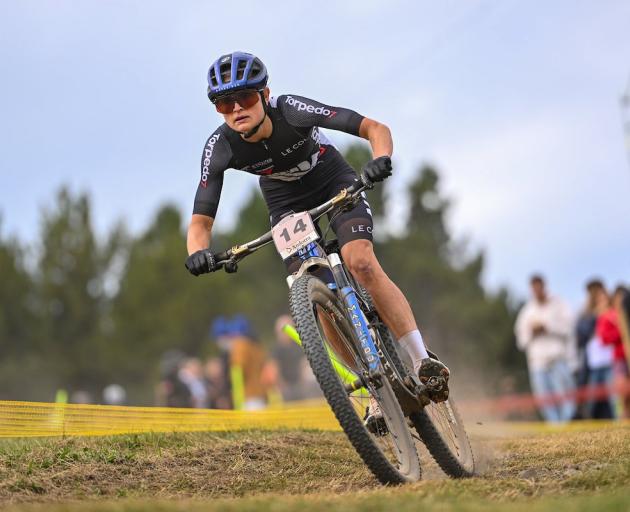 Sammie Maxwell in action at the world mountain biking championships in Andorra yesterday. PHOTO:...