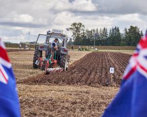 Mark Dillon, of Riversdale, competes in the conventional class at the 69th World Ploughing...