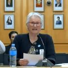 Corinda Taylor testifies to a parliamentary select committee. PHOTO: PARLIAMENT