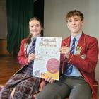 Getting the word out about Roncalli Rhythms are head students Neave Bruin and Carter West, both...