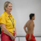 Barb Henderson on duty as a lifeguard. Photo: Newsline