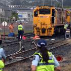 Protesters stop a coal train in December 2021. PHOTO: CRAIG BAXTER