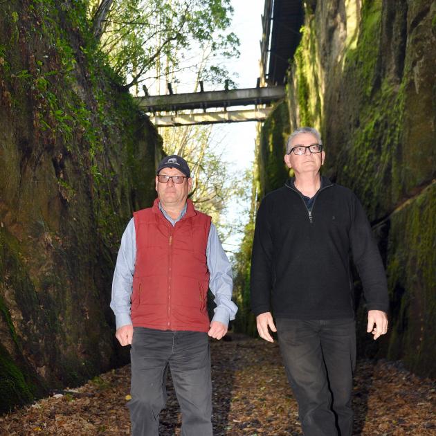 Dunedin Tunnels Trail Trust members Brent Irving (left) and Gerard Hyland are urging action be...