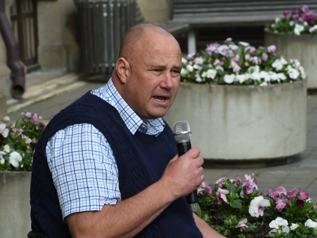 Phil Edwards at a recent protest. PHOTO: ODT FILES