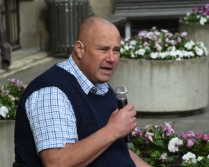 Phil Edwards at a recent protest. PHOTO: ODT FILES