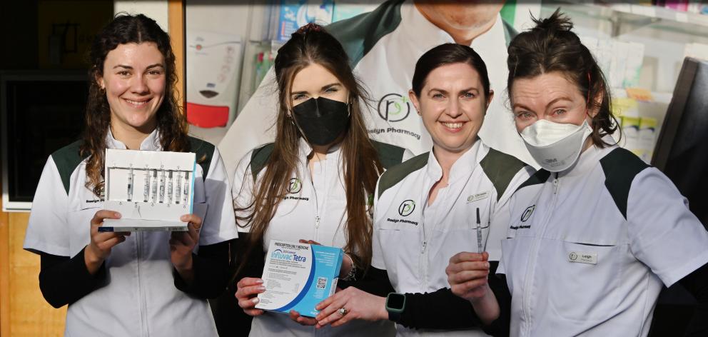 The vaccination team at Roslyn Pharmacy (from left) pharmacists Nicole Kennedy, Angela McEwen,...